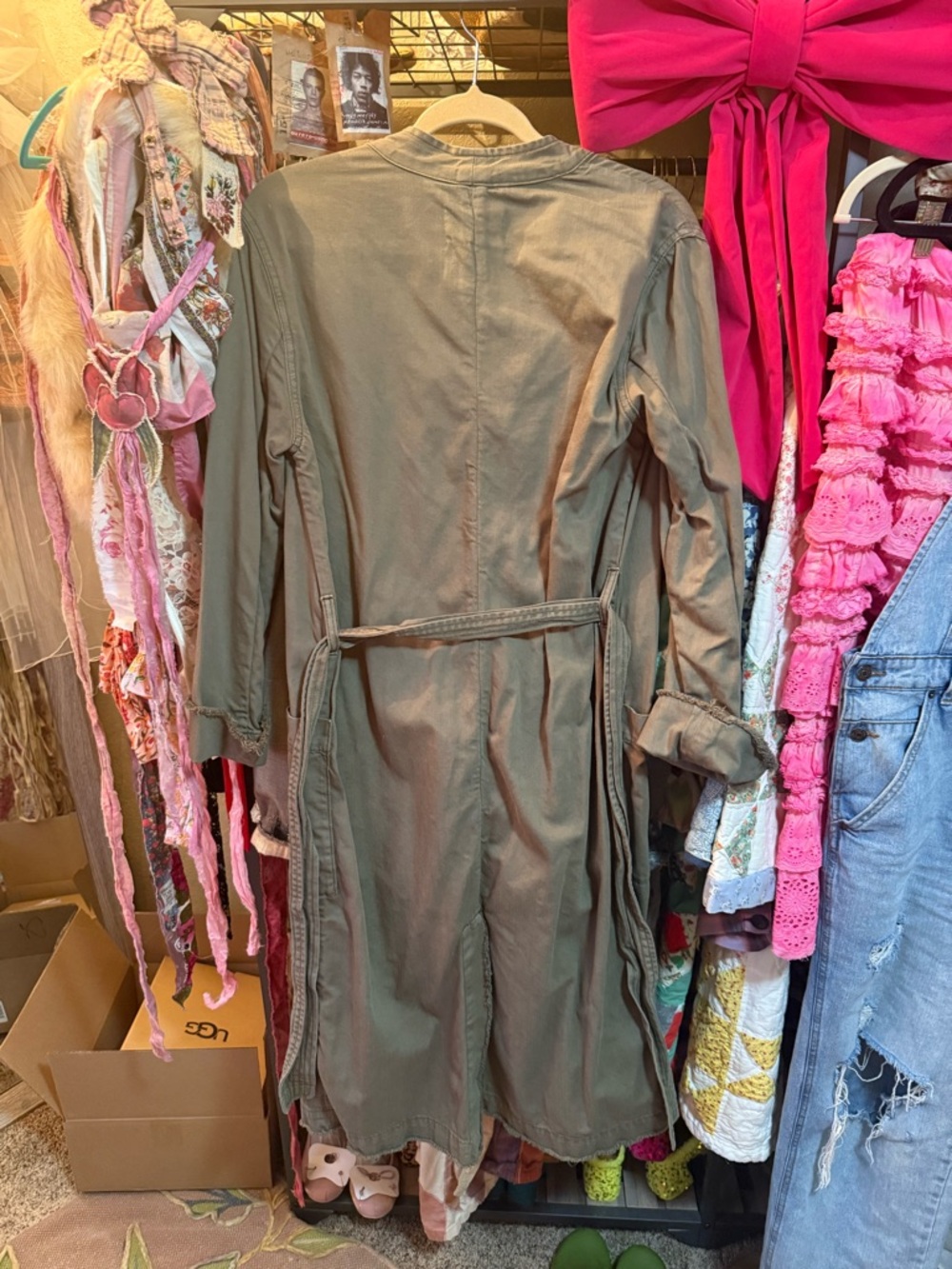 Free People collab The Outsidr Olive Utility Long Coat - Picture 3 of 4